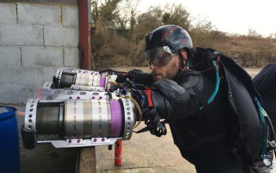 A UK entrepreneur takes flight by attaching miniature jet engines to his limbs