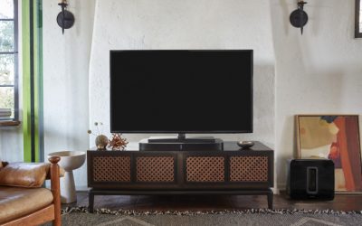 The Sonos Playbase sits comfortably under your TV