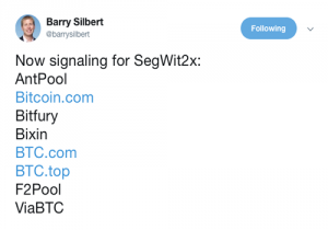 70 Percent of the Bitcoin Hashrate Begins Signaling Segwit2x