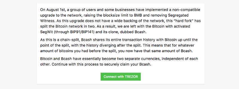 Splitting Bitcoins: How to Claim Your Bitcoin Cash From a Hardware Wallet