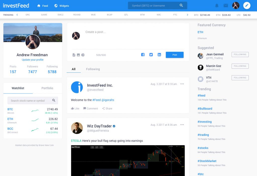 investFeed platform