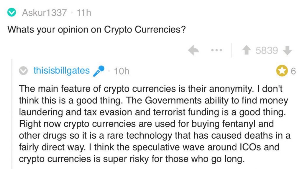 Bill Gates: Crypto Caused Deaths in a Fairly Direct Way