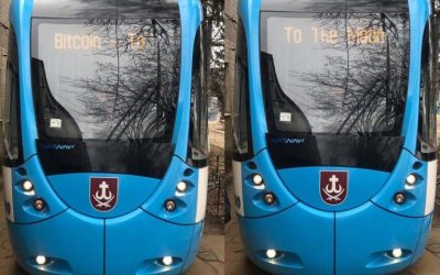 ‘Bitcoin to the Moon’ Signs Appear on Ukrainian Tram