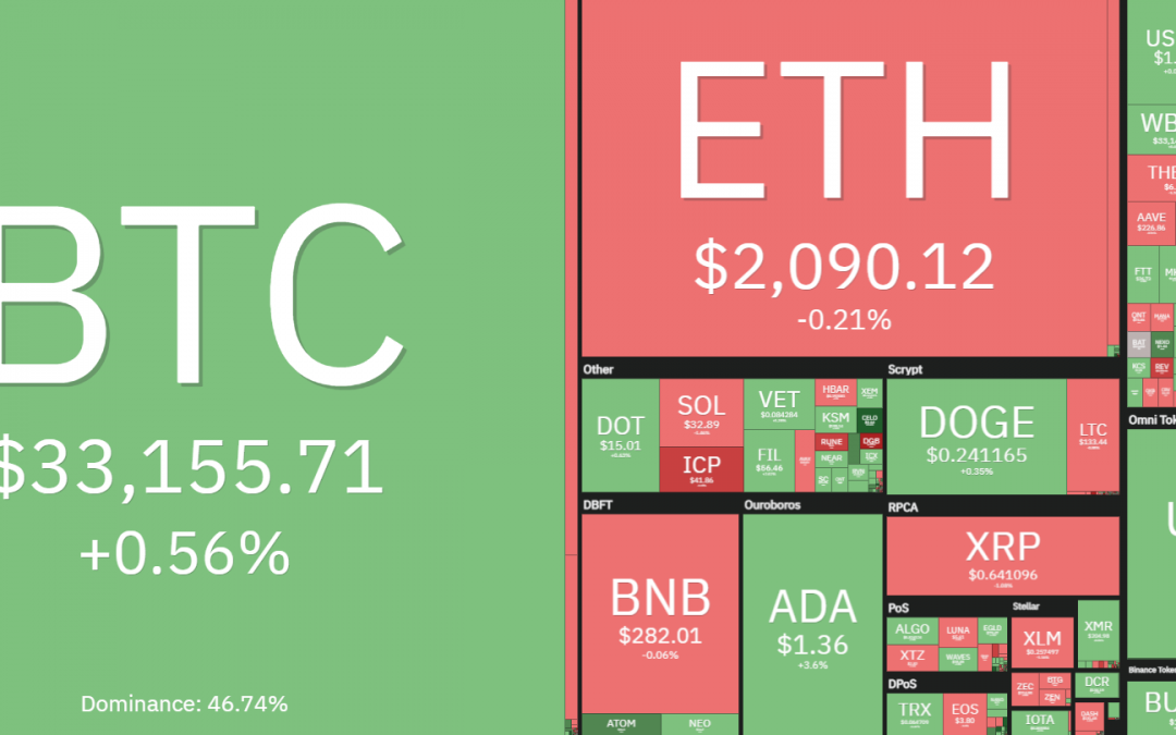 Axie Infinity (AXS) and Waves make gains as Bitcoin flatlines below $34K