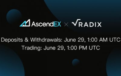 AscendEX Lists Radix – a DeFi Protocol With Developer Incentives