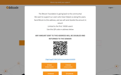 Bitcoin.org Appears Hacked by Giveaway Scam