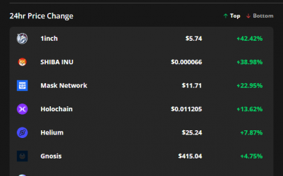 Mask Network, 1inch and Shiba Inu ignore Bitcoin’s downtrend, posting 20% gains