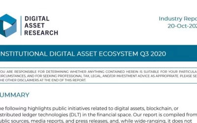 Digital Asset Research: Institutional Digital Asset Ecosystem Q3 2020