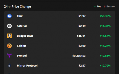 FLUX, SFP and Badger DAO surge even as Bitcoin price falls to $47K