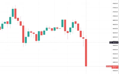 First Mover Asia: Bitcoin Falls Below $44K After Fed Minutes Release.