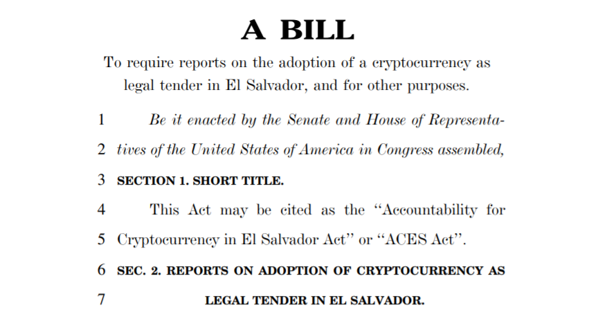 New bill aims to ‘mitigate risks’ to US from El Salvador’s Bitcoin Law