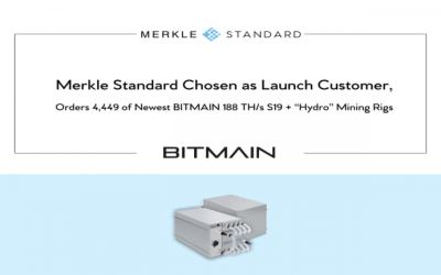 Merkle Standard Chosen as Launch Customer, Orders 4,449 of Newest BITMAIN 188 TH/S S19 + “Hydro” Mining Rigs