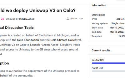 Celo foundation proposes to deploy Uniswap V3 on its native blockchain