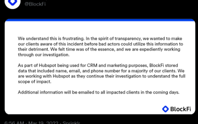 BlockFi confirms unauthorized access to client data hosted on Hubspot