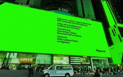 Algorand Rents Times Square Billboard to Tout Green Cred Ahead of Earth Day