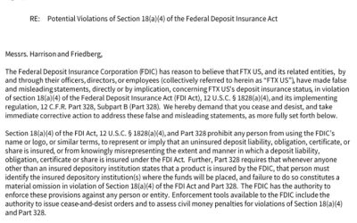 FDIC–FTX spat is another reason for investors to get their funds off exchanges