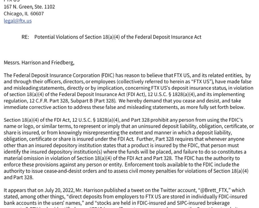 FDIC–FTX spat is another reason for investors to get their funds off exchanges