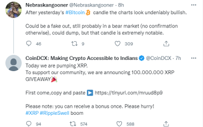 Hackers take over CoinDCX Twitter account, promote fake XRP ads