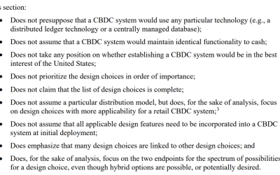 White House OSTP department analyzes 18 CBDC design choices for the US