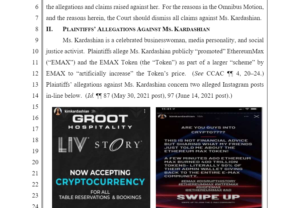 Kim Kardashian pays SEC $1.26 million to settle EthereumMax charge