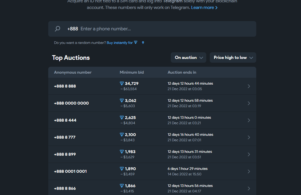 Telegram to allow no-sim accounts via anon-blockchain-numbers