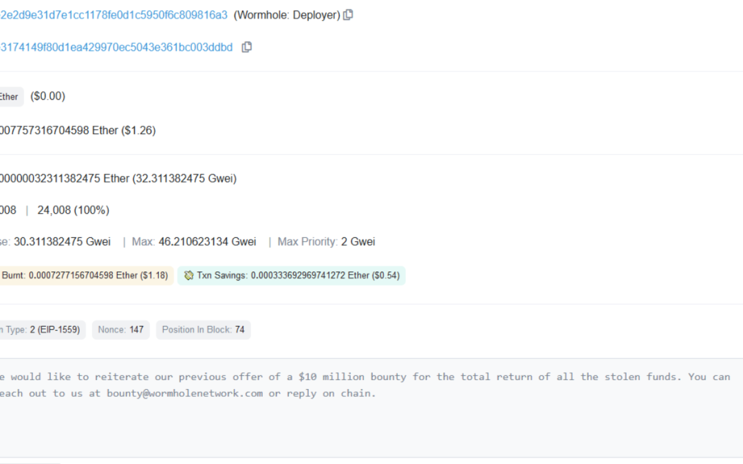 Wormhole hacker moves $155M in biggest shift of stolen funds in months