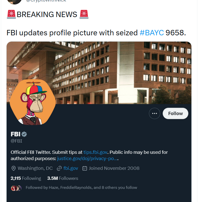 FBI seizes $100K in NFTs from scammer following ZachXBT investigation