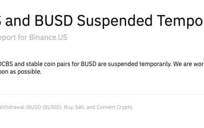 BUSD deposits and withdrawals via OCBS suspended on Binance.US