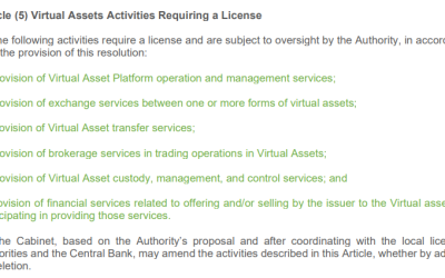 UAE’s federal financial regulator opens licensing applications for VASPs