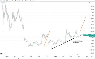 XRP/USD price prediction: bullish triangle favors a move to $0.8