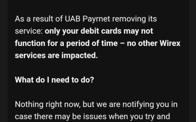 Wirex may suffer card outage in EEA due to UAB PayrNet licensing issue