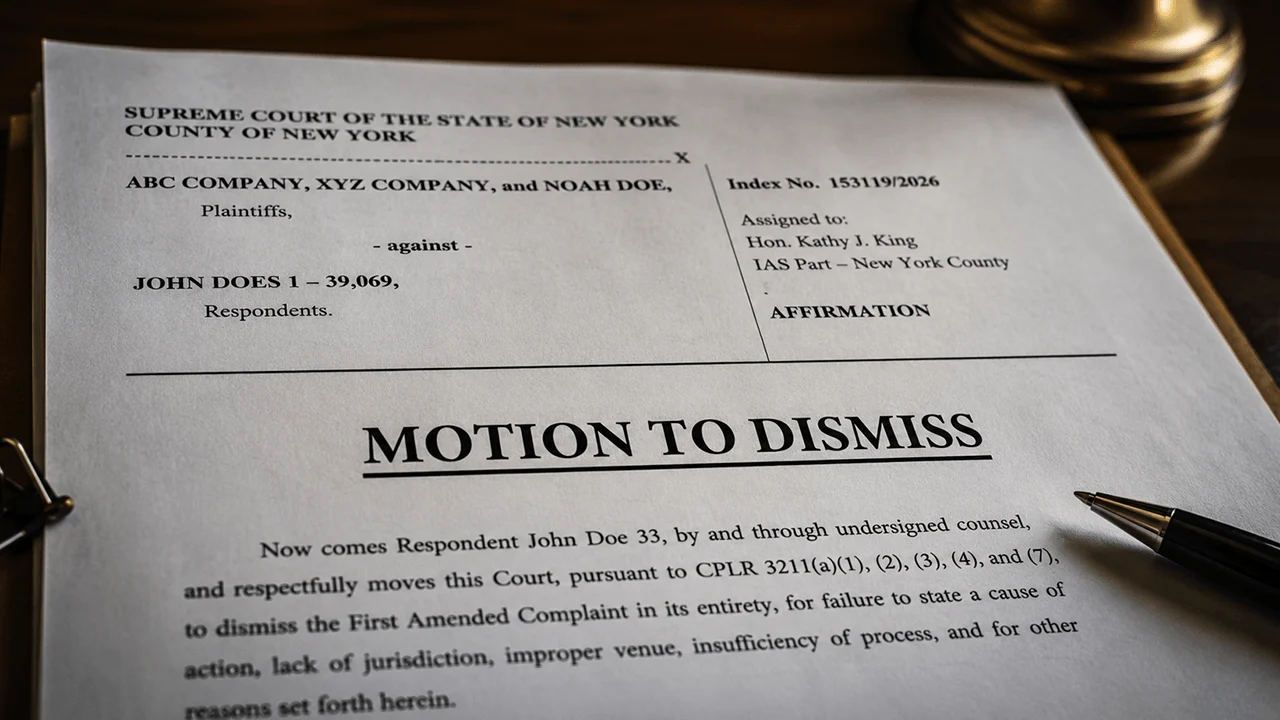 $293B Bitcoin ‘Noah Doe’ Lawsuit Faces Major Test After First Wallet Holder Files Motion to Dismiss
