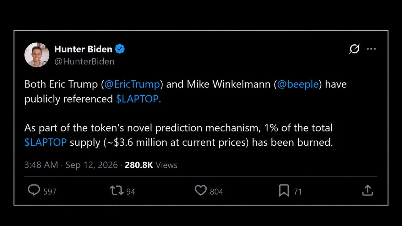 Hunter Biden’s LAPTOP Burns $3.5M After Eric Trump and Beeple Mentions