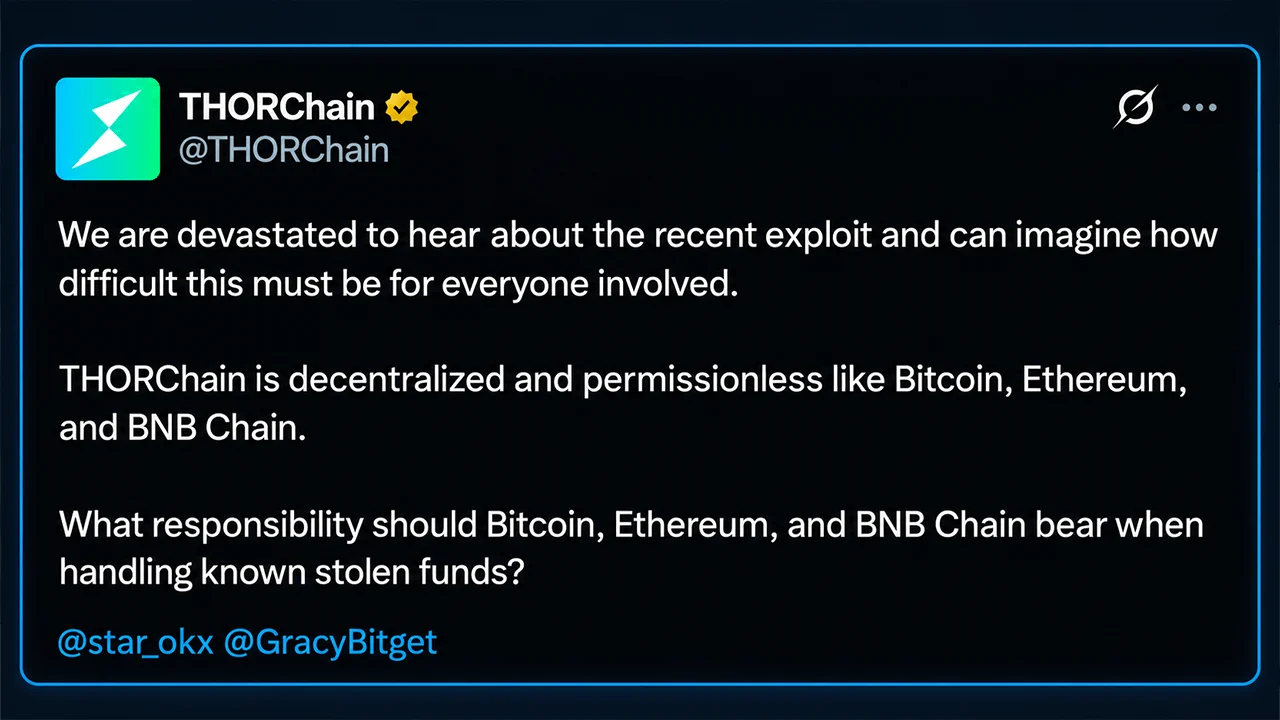 Thorchain Faces Heat as Bitget Hack Revives Bybit Controversy – Bitcoin News