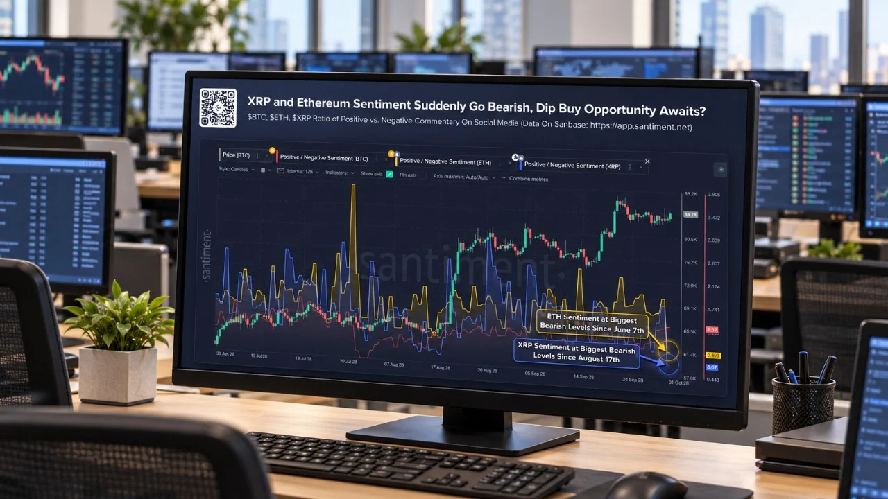 XRP Sentiment Turns Bearish as Bullish-to-Bearish Ratio Hits 0.67
