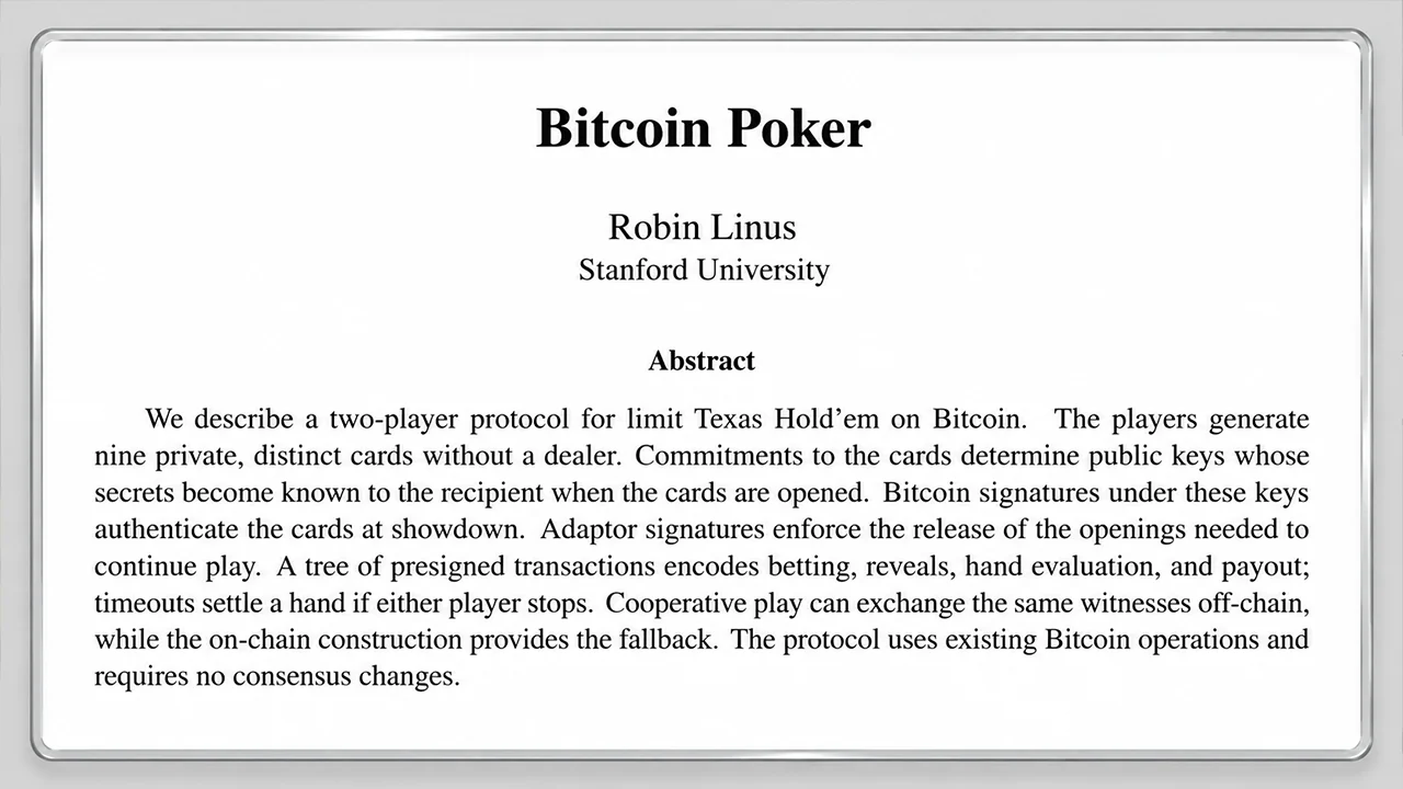 Satoshi’s Abandoned Poker Experiment Returns With a Bitcoin Twist